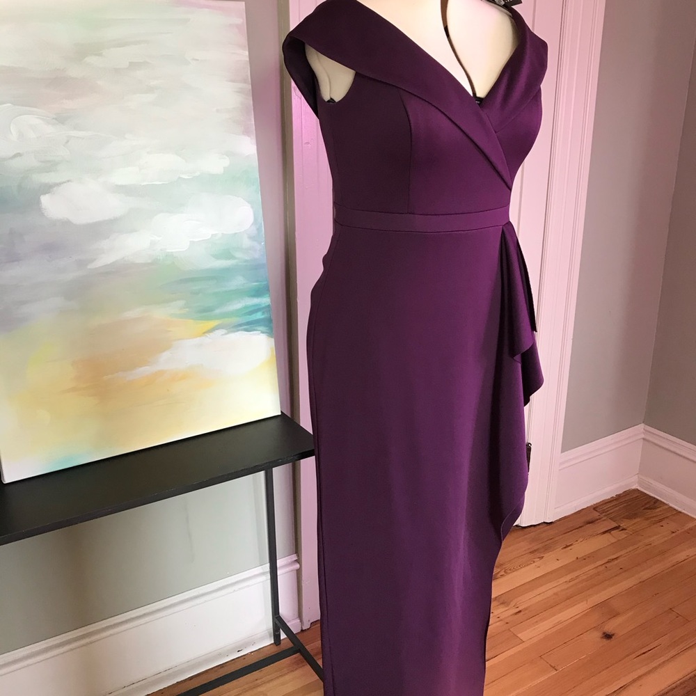 Off Shoulder Purple Formal Gown